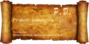 Probst Demetria névjegykártya